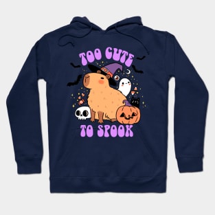 Too cute to spook cute capybara ready for halloween Hoodie